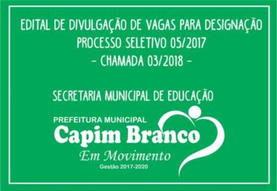 Edital de vagas para designação: Chamada 03/2018