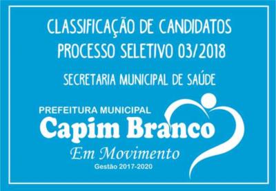 Secretaria Municipal de Saúde: Convocados do Processo nº 03/2018