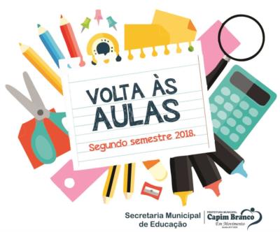 Volta às aulas segundo semestre 2018