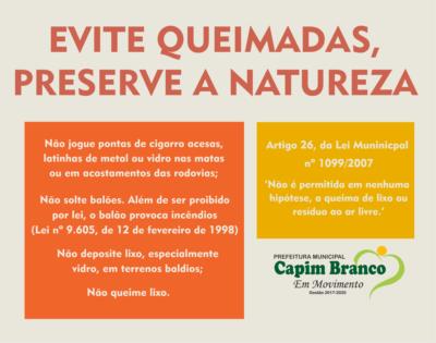 Evite Queimadas, preserve a  natureza