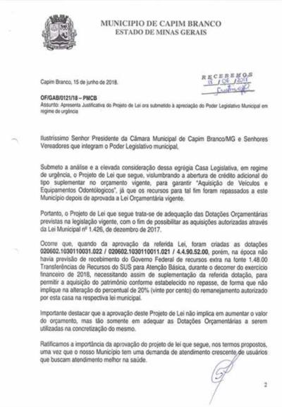 Nota de Esclarecimento aos moradores de Capim Branco/MG