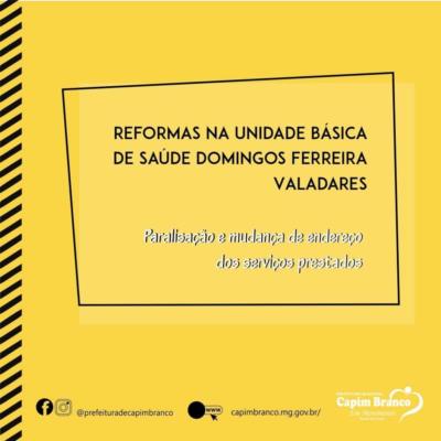 Reforma da UBS Domingos Ferreira Valadares