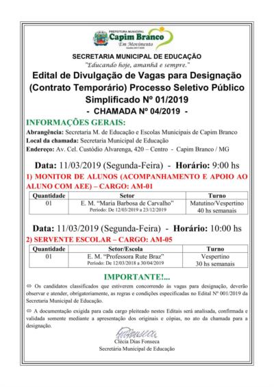 Edital de Vagas para Designação