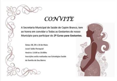 Secretaria de Saúde realiza Curso para Gestantes do Município