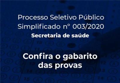 Confira os gabaritos das provas do Processo Seletivo 003/2020