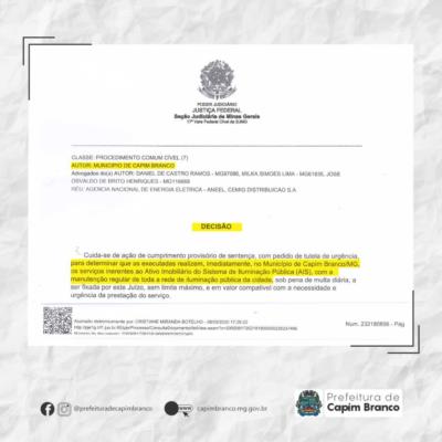 Confira Decisão Judicial sobre Manutenção da Iluminação Pública