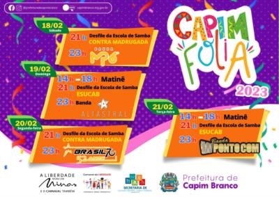 CRONOGRAMA DO CAPIM FOLIA - 2023