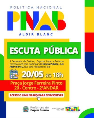 ESCUTA PÚBLICA: LEI ALDIR BLANC 2