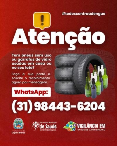 TEM PNEUS SEM USO OU GARRAFAS DE VIDRO USADAS EM CASA OU NO SEU LOTE? 