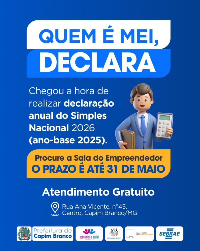 PRAZO PARA DECLARAÇÃO ANUAL DO MEI SEGUE ABERTO ATÉ 31 DE MAIO