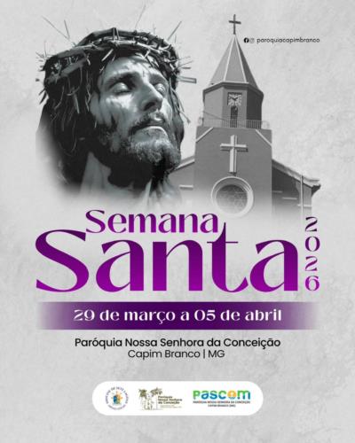 Capim Branco divulga programação da Semana Santa 2026
