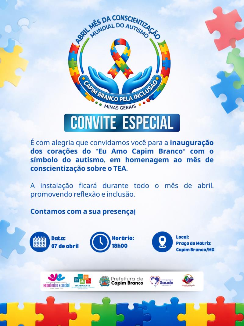 Capim Branco realiza evento especial em alusão ao mês de conscientização do autismo