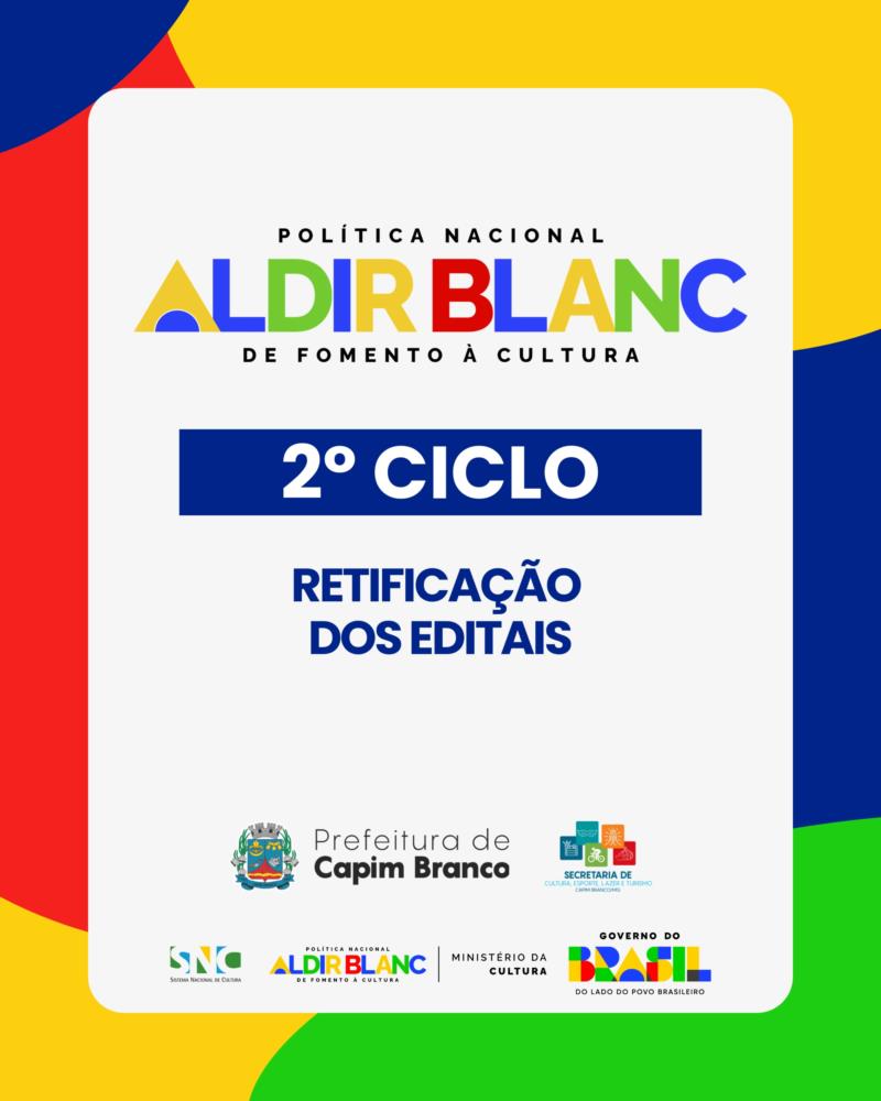 Prefeitura de Capim Branco publica retificação dos Editais PNAB Ciclo 2 | 2026