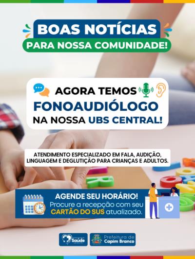 UBS de Capim Branco passa a oferecer atendimento em Fonoaudiologia à população